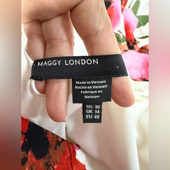Maggy London Floral Print Midi Dress size 10 - Picture 2 of 5